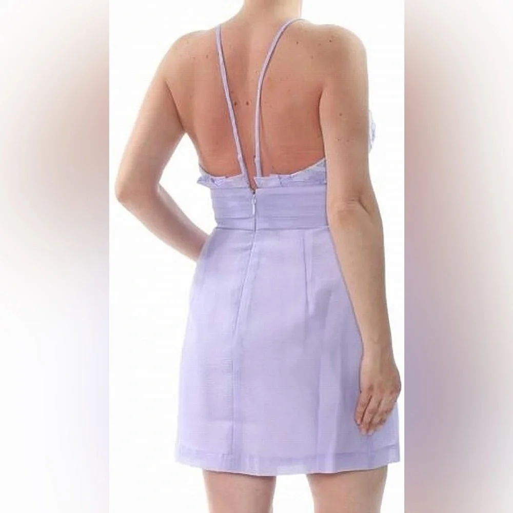 Free People Lilac We Go Together Embellished Sleeveless Mini Dress Size 12 NWT